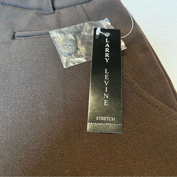 Larry Levine Stretch pants Size 10 Chocolate NWT 5 pockets belt loops - Picture 4 of 11